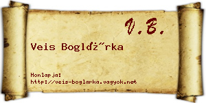 Veis Boglárka névjegykártya